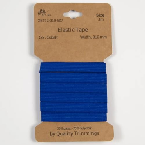Gummiband | 3m-Karten | 10mm oder 20mm breit (10 mm - cobalt) von Die Stofftante