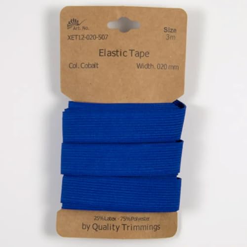 Gummiband | 3m-Karten | 10mm oder 20mm breit (20 mm - cobalt) von Die Stofftante