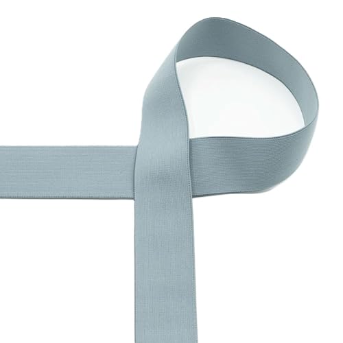 Gummiband 40 mm breit | farbig | 1m und 2m Längen | keine Meterware (dusty blue, 1 Meter) von Die Stofftante