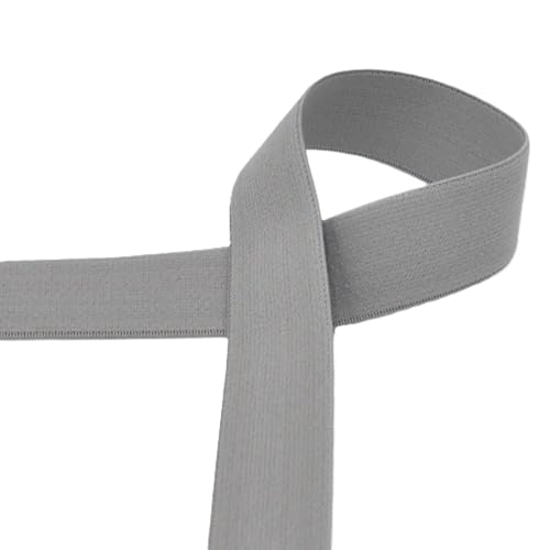 Gummiband 40 mm breit | farbig | 1m und 2m Längen | keine Meterware (grau, 2 Meter) von Die Stofftante