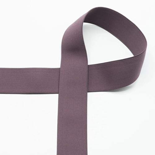 Gummiband 40 mm breit | farbig | 1m und 2m Längen | keine Meterware (mauve, 1 Meter) von Die Stofftante