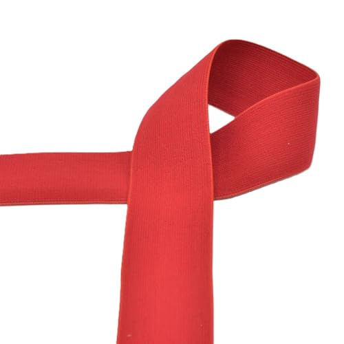 Gummiband 40 mm breit | farbig | 1m und 2m Längen | keine Meterware (rot, 2 Meter) von Die Stofftante