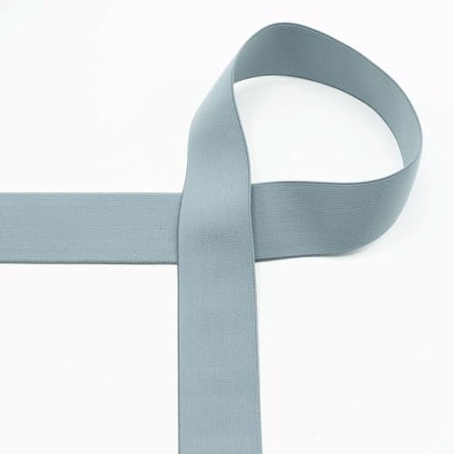 Gummiband 40 mm breit | farbig | ab 1 m | Meterware (dusty blue) von Die Stofftante
