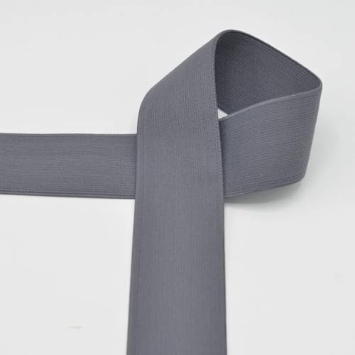Gummiband 40 mm breit | farbig | ab 1 m | Meterware (grey) von Die Stofftante