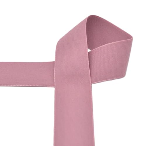 Die Stofftante Gummiband 40 mm breit | farbig | ab 1 m | Meterware (old rose) von Die Stofftante