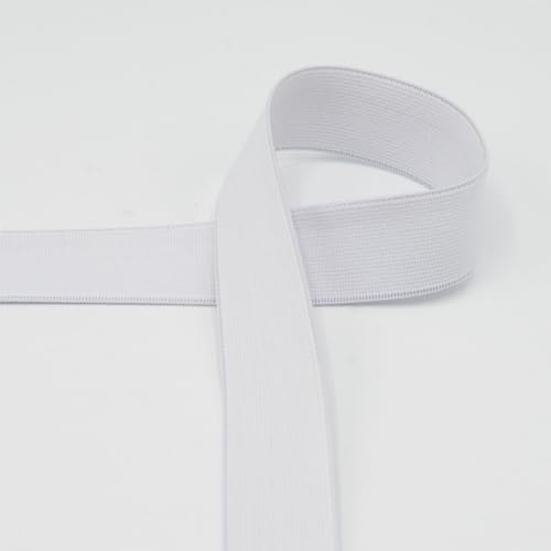 Gummiband 40 mm breit | farbig | ab 1 m | Meterware (weiß) von Die Stofftante