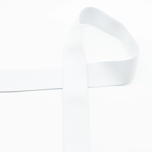 Gummiband 40 mm breit | farbig | ab 1 m | Meterware (weiß) von Die Stofftante