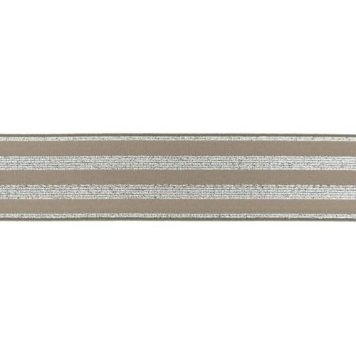 Gummiband | Elastic-Band | 40 mm | Streifen | Lurex Silber | viele Farben | Preis gilt für 1 m | Meterware (taupe) von Die Stofftante