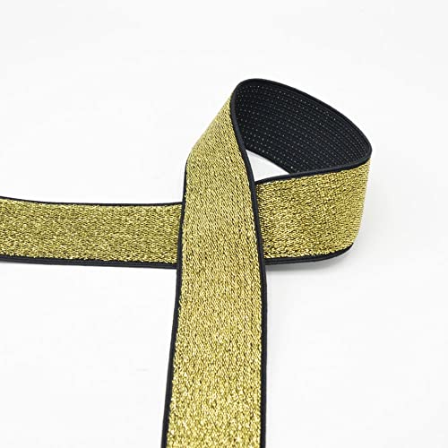 Die Stofftante Gummiband Glitzer 40 mm | Gold | 1 m | Weich, Dehnbar | 55% Latex, 25% Polyester, 20% Lurex | Perfekt für Röcke und Hosen | Alle Gelegenheiten | Alltag von Die Stofftante
