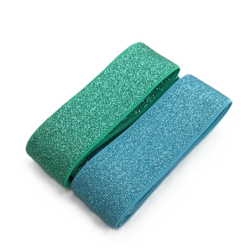 Gummiband Glitzer 40 mm – elastisches Band in 11 Farben – Gummilitze für Kleidung, Accessoires, DIY & Nähen – hochwertig & vielseitig einsetzbar (Set 4) von Die Stofftante