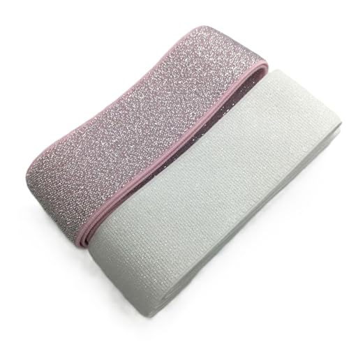 Gummiband Glitzer 40 mm | Preis gilt für 1 m | Meterware | viele Farben (Set 5) von Die Stofftante