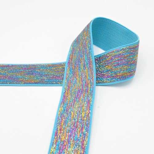 Die Stofftante Gummiband Glitzer 40 mm | Multicolor | 55% Latex, 25% Polyester, 20% Lurex | Alle Gelegenheiten | Casual | 1 m von Die Stofftante