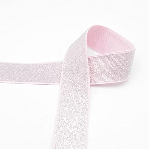 Die Stofftante Gummiband Glitzer 40 mm | Old Rose | Latex, Polyester, Lurex (55%, 25%, 20%) | Klassisch | 1 m | Casual von Die Stofftante