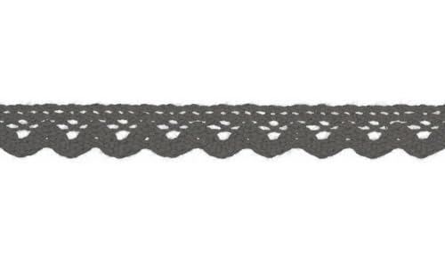 Häkelborte Baumwolle 15 mm | ab 1 m | Meterware (grey) von Die Stofftante