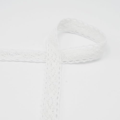Häkelborte Baumwolle 25 mm | ab 1 m | Meterware | 1,50 €/m (weiß) von Die Stofftante