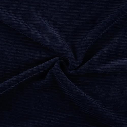 Jersey Cordjersey Breitcordnicki Cord-Jersey Rippenjersey | Breitcordoptik | 50x150 cm | Meterware (navy) von Die Stofftante
