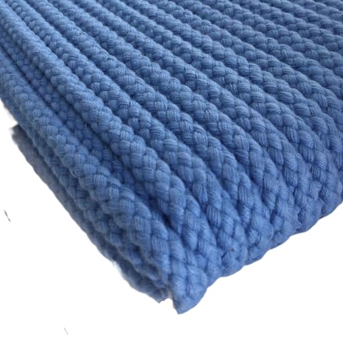 Baumwollkordel 8 mm – 100 % Baumwolle – Meterware ab 1 m – in 36 Farben – Kordel zum Nähen für Turnbeutel, Taschen, Kleidung, Hoodies, Jogginghosen, Accessoires & DIY-Projekte (blau) von Die Stofftante