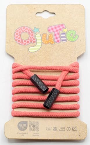 Kordelzug 5 mm | konfektioniert mit Kordelenden | 1,15 m lang | 2,17 €/m (Coral) von Die Stofftante