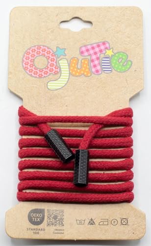 Kordelzug 5 mm | konfektioniert mit Kordelenden | 1,15 m lang | 2,17 €/m (Dark red) von Die Stofftante