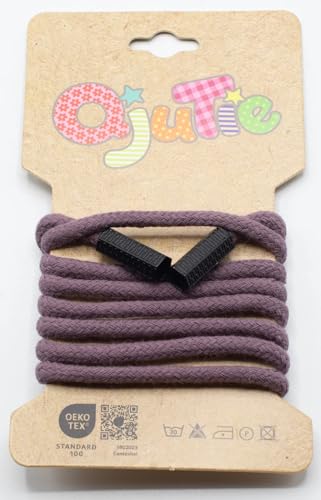 Kordelzug 5 mm rund mit Kordelenden – 1,15 m lang - fertig konfektioniert - für Hoodies, Jogginghosen, Jacken, Bekleidung, Nähzubehör, DIY Projekte – 34 Farben – Ersatz Kordel (Mauve) von Die Stofftante