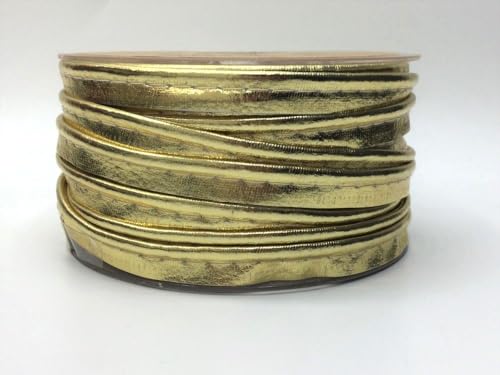 Kunstlederpaspel | Paspelband aus Kunstleder | 10 mm breit | Meterware (gold) von Die Stofftante