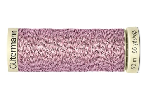 Metall-Effekt-Garn | Gütermann W331 | 50 m | 10 Farben (624 rose) von Die Stofftante