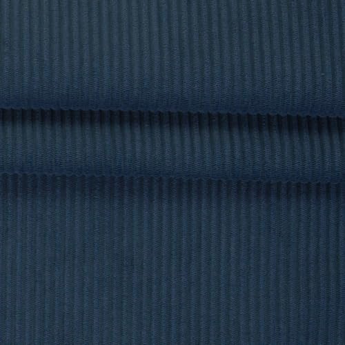 Polsterstoff Möbelstoff Samt-Cord | Cordoptik | für Homedeko & Polster | Abriebfestigkeit >60.000 Zyklen | 10 Farben (Jeansblau) von Die Stofftante