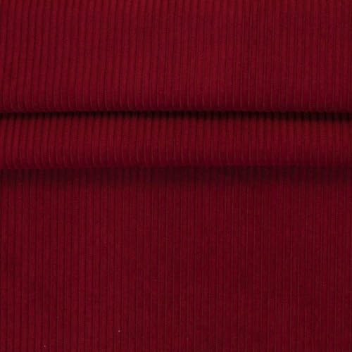 Polsterstoff Möbelstoff Samt-Cord | Cordoptik | für Homedeko & Polster | Abriebfestigkeit >60.000 Zyklen | 10 Farben (kirschrot) von Die Stofftante