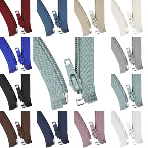 Reißverschluss teilbar Kunststoff – Spiral-Reißverschluss 35–50 cm – für Jacken, Baby- & Kinderkleidung – modische Farben – teilbarer Zipper für Nähen DIY Kleidung (altgrün, 35 cm) von Die Stofftante