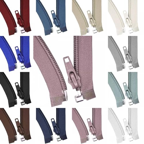 Reißverschluss für Jacken teilbar Kunststoff Spiral-Reissverschlüsse | modische Farben | 35-50 cm Länge | speziell für Baby- und Kinderkleidung (altrosa, 35 cm) von Die Stofftante