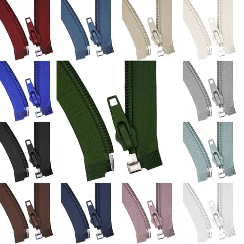 Reißverschluss teilbar Kunststoff – Spiral-Reißverschluss 35–50 cm – für Jacken, Baby- & Kinderkleidung – modische Farben – teilbarer Zipper für Nähen DIY Kleidung (dunkelgrün, 50 cm) von Die Stofftante