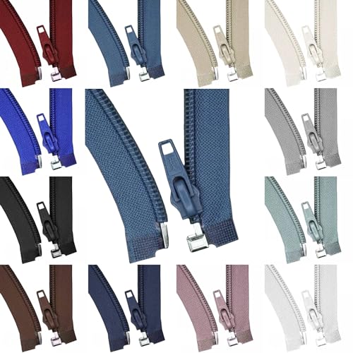 Reißverschluss teilbar Kunststoff – Spiral-Reißverschluss 35–50 cm – für Jacken, Baby- & Kinderkleidung – modische Farben – teilbarer Zipper für Nähen DIY Kleidung (jeans, 50 cm) von Die Stofftante