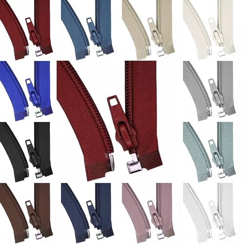 Reißverschluss teilbar Kunststoff – Spiral-Reißverschluss 35–50 cm – für Jacken, Baby- & Kinderkleidung – modische Farben – teilbarer Zipper für Nähen DIY Kleidung (bordeaux, 35 cm) von Die Stofftante