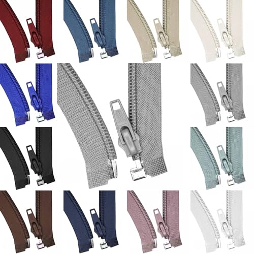 Reißverschluss teilbar Kunststoff – Spiral-Reißverschluss 35–50 cm – für Jacken, Baby- & Kinderkleidung – modische Farben – teilbarer Zipper für Nähen DIY Kleidung (hellgrau, 35 cm) von Die Stofftante