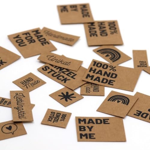 SNAPPAP Label Bogen | verschiedene Designs | DIY Labels für Bekleidung (Handmade (40 Labels)) von Die Stofftante