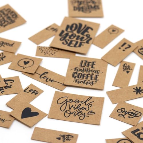 SNAPPAP Label Bogen | verschiedene Designs | DIY Labels für Bekleidung (Lettering (41 Labels)) von Die Stofftante
