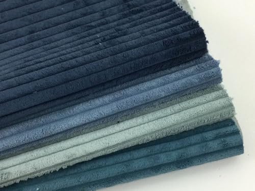 Stoffpaket Cord-Samt WANJA | 4 Farben Sets | á 50x70 cm (Mint-blau) von Die Stofftante