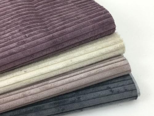 Stoffpaket Cord-Samt WANJA | 4 Farben Sets | á 50x70 cm (rosa-grau) von Die Stofftante