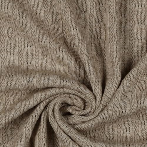 Strickstoff | Viskose Feinstrick | Zopfmuster | 3 Farben | ab 50x150 cm | Meterware (sand) von Die Stofftante