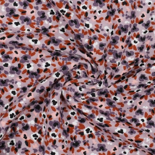 Sweatstoff Soft Sweat SMALL FLOWERS | lilac | Ökotex | Meterware | ab 50x150cm von Die Stofftante