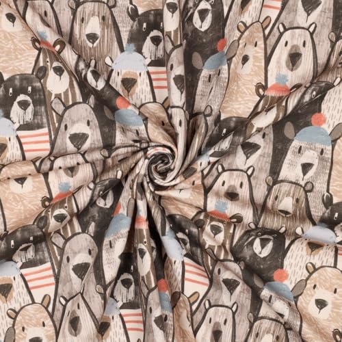 Sweatstoff Sweat BEARS | Digitaldruck | beige | by Poppy | Ökotex | Meterware | ab 50x148cm Sweatstoff Sweat BEARS | Digitaldruck | beige | by Poppy | Ökotex | Meterware | ab 50x148cm von Die Stofftante