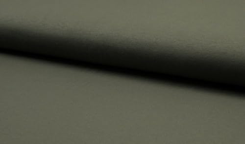 Viskosejersey uni – Meterware ab 50 cm – weich fließender Jersey-Stoff für Bekleidung – 200g/m2 - Öko-Tex Standard 100 – elastischer Viskose-Stoff zum Nähen von Kleidung, Shirts & Mode (khaki) von Die Stofftante