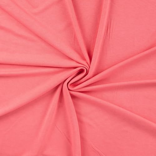 Viskosejersey uni – Meterware ab 50 cm – weich fließender Jersey-Stoff für Bekleidung – 200g/m2 - Öko-Tex Standard 100 – elastischer Viskose-Stoff zum Nähen von Kleidung, Shirts & Mode (pfirsich) von Die Stofftante