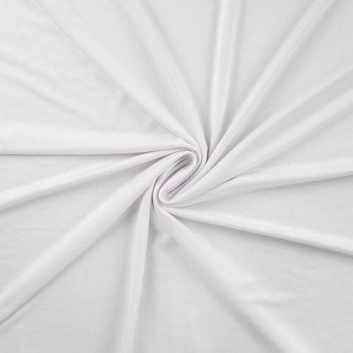 Viskosejersey uni – Meterware ab 50 cm – weich fließender Jersey-Stoff für Bekleidung – 200g/m2 - Öko-Tex Standard 100 – elastischer Viskose-Stoff zum Nähen von Kleidung, Shirts & Mode (weiß) von Die Stofftante