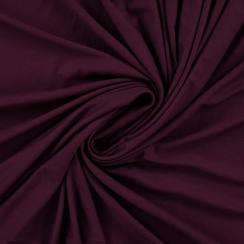 Viskosejersey uni – Meterware ab 50 cm – weich fließender Jersey-Stoff für Bekleidung – Öko-Tex Standard 100 – elastischer Viskose-Stoff zum Nähen von Kleidung, Shirts & Mode (dark bordeaux) von Die Stofftante