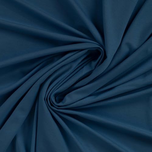 Viskosejersey uni – Meterware ab 50 cm – weich fließender Jersey-Stoff für Bekleidung – Öko-Tex Standard 100 – elastischer Viskose-Stoff zum Nähen von Kleidung, Shirts & Mode (denim) von Die Stofftante