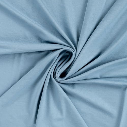 Viskosejersey uni – Meterware ab 50 cm – weich fließender Jersey-Stoff für Bekleidung – Öko-Tex Standard 100 – elastischer Viskose-Stoff zum Nähen von Kleidung, Shirts & Mode (dusty blue) von Die Stofftante