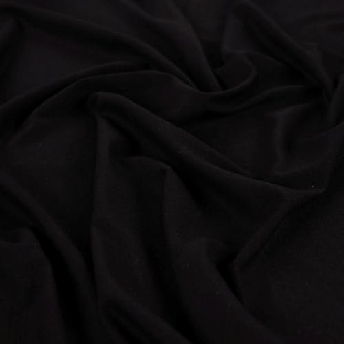 Viskosejersey uni – Meterware ab 50 cm – weich fließender Jersey-Stoff für Bekleidung – Öko-Tex Standard 100 – elastischer Viskose-Stoff zum Nähen von Kleidung, Shirts & Mode (schwarz) von Die Stofftante