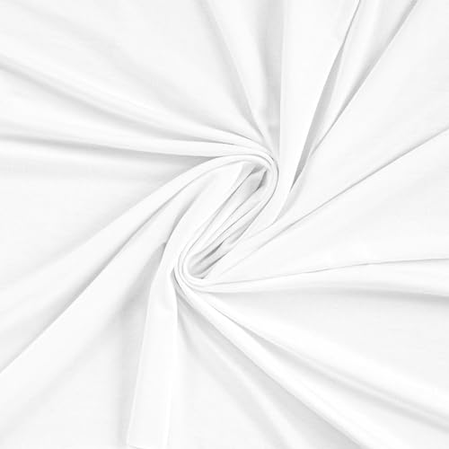 Viskosejersey uni – Meterware ab 50 cm – weich fließender Jersey-Stoff für Bekleidung – Öko-Tex Standard 100 – elastischer Viskose-Stoff zum Nähen von Kleidung, Shirts & Mode (weiß) von Die Stofftante