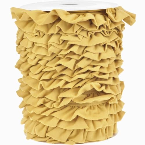 Volantband aus Jersey | 30mm breit | Meterware (ginstergelb) von Die Stofftante